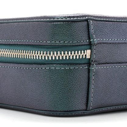 Chanel Iridescent Caviar Quilted Small CC Filigree Vanity Case Dark Turquoise 11 of 12