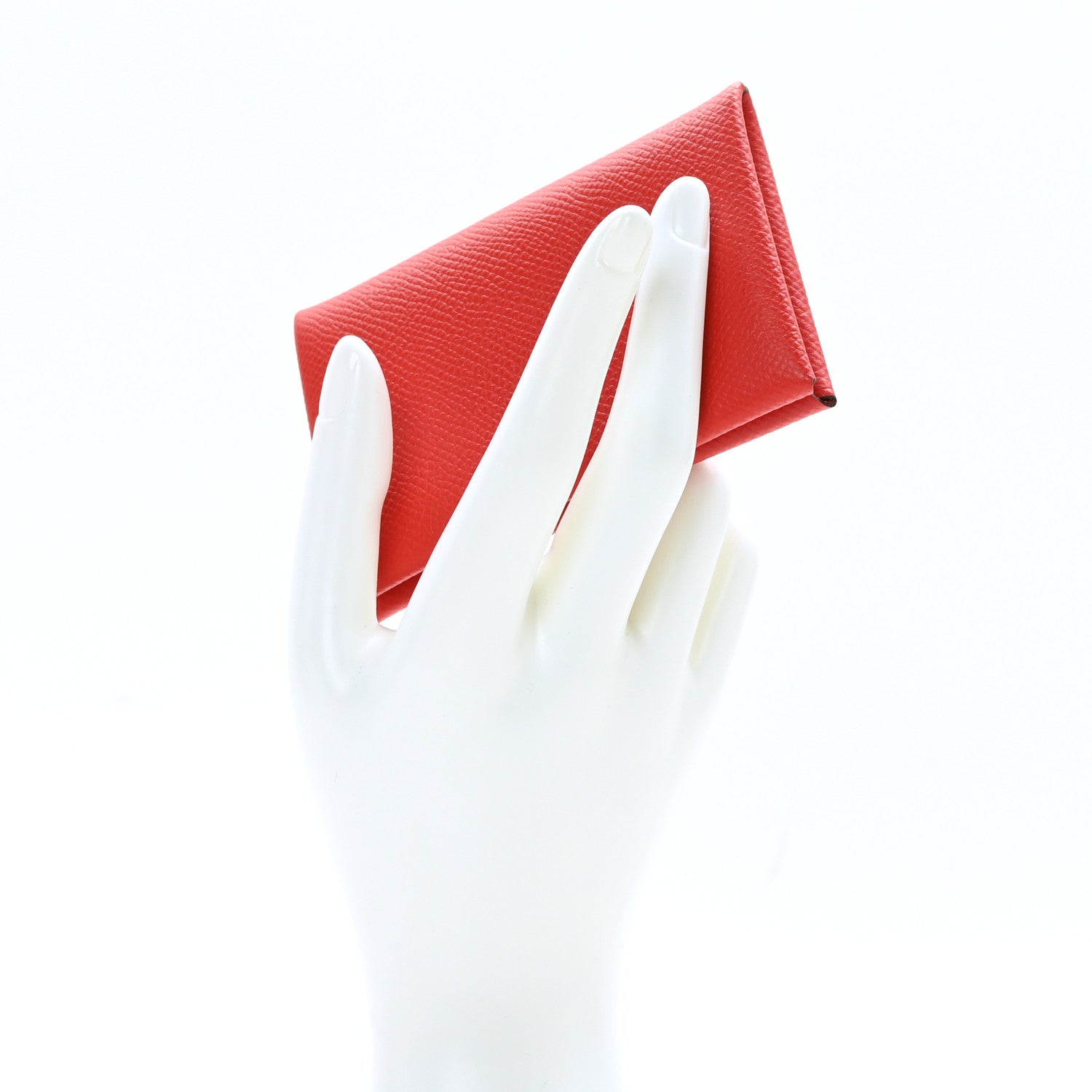 Hermes Epsom Calvi Card Case Rouge De Coeur 2 of 9