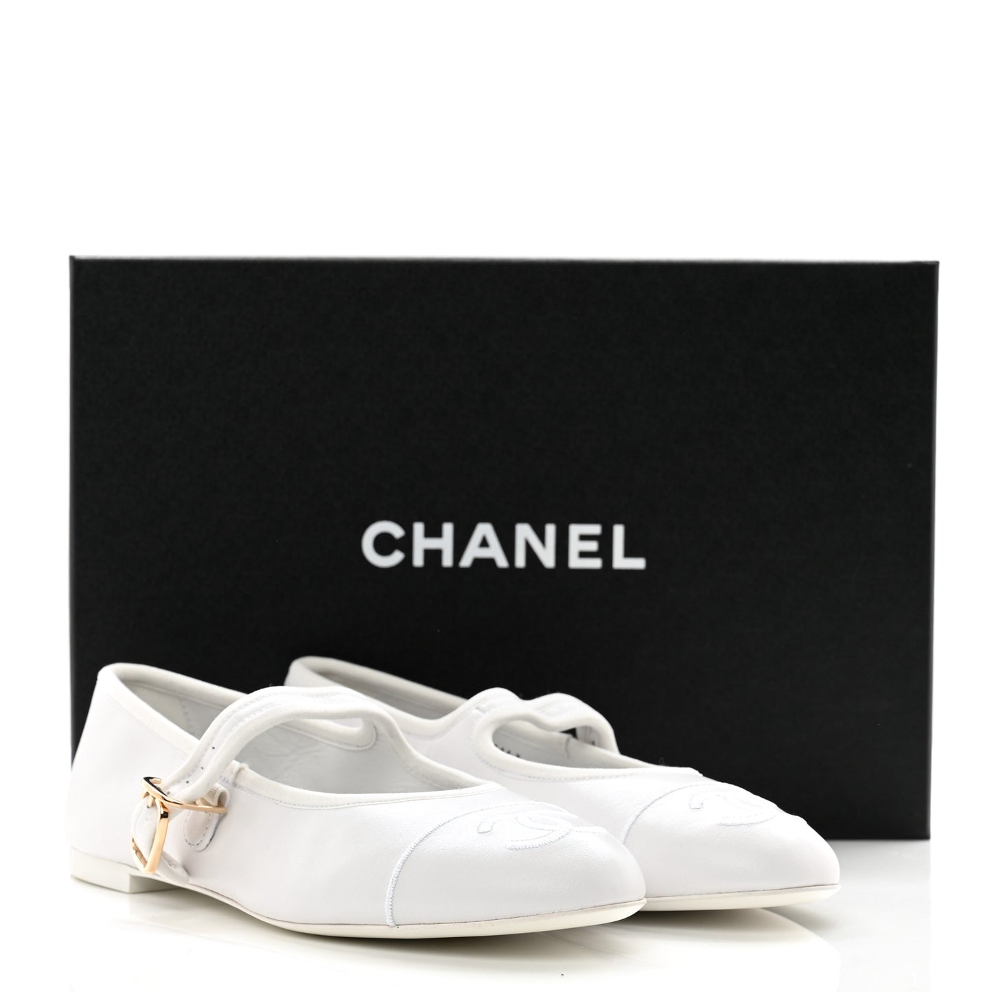 Lambskin Mary Jane Flats 37.5 White