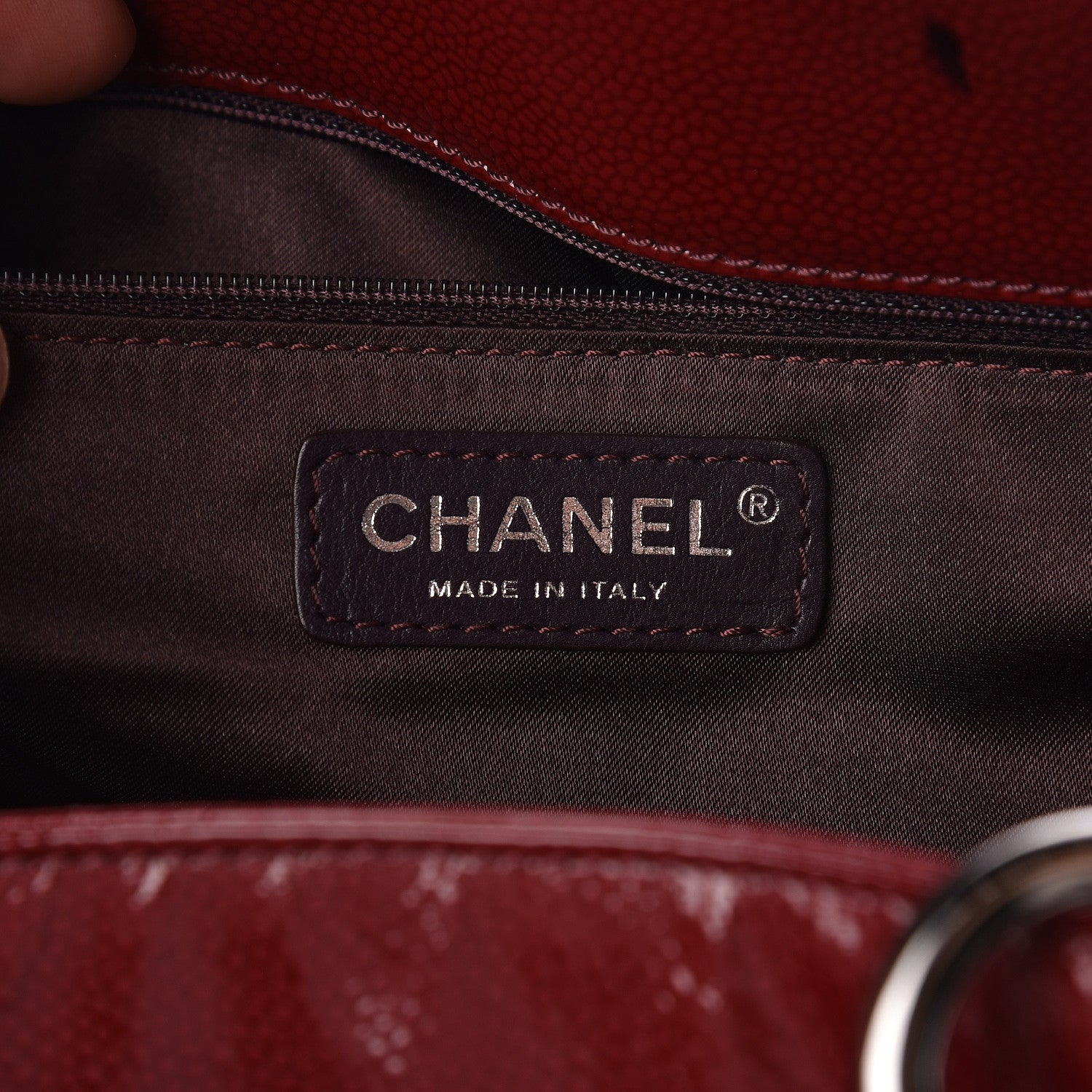 Chanel Patent Caviar Diamond Quilted Large Shine Reissue Tote Red 6 of 12