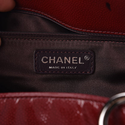 Chanel Patent Caviar Diamond Quilted Large Shine Reissue Tote Red 6 of 12