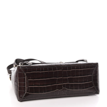 Chloe Calfskin Crocodile Embossed Small Faye Day Shoulder Bag Profound Brown 4 of 9