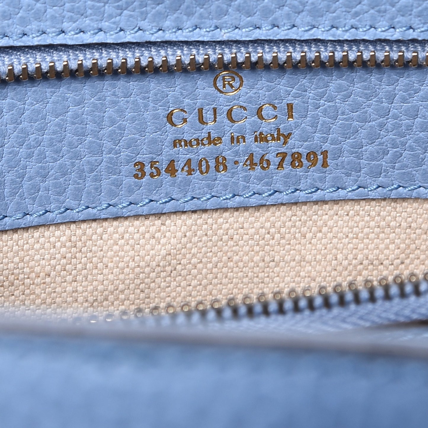 Dollar Calfskin Small Swing Tote Mineral Blue