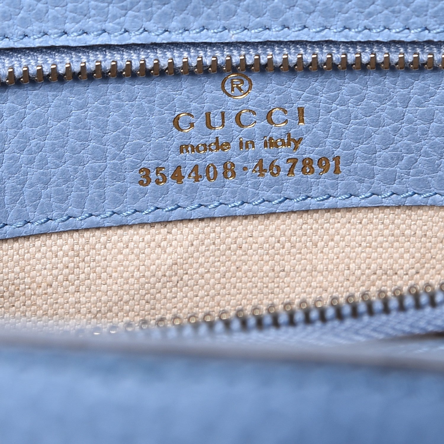 Gucci Dollar Calfskin Small Swing Tote Mineral Blue 7 of 11