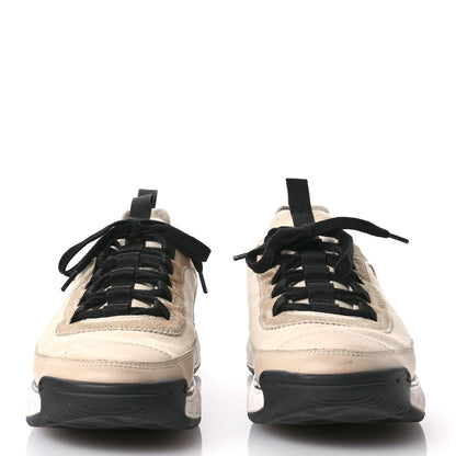 Chanel Velvet Calfskin Mixed Fibers CC Sneakers 40.5 Beige 3 of 9