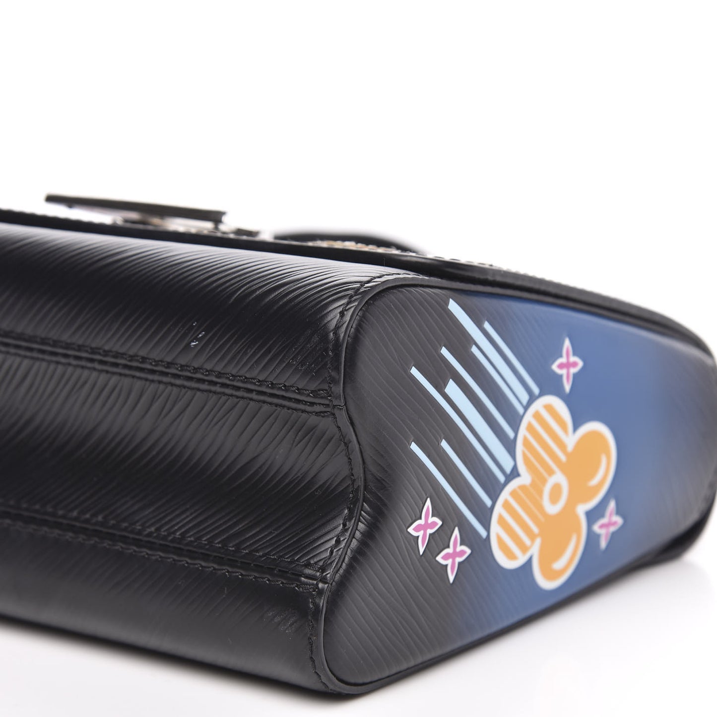 Epi Kawai Blossom Twist Shoulder Bag MM Black