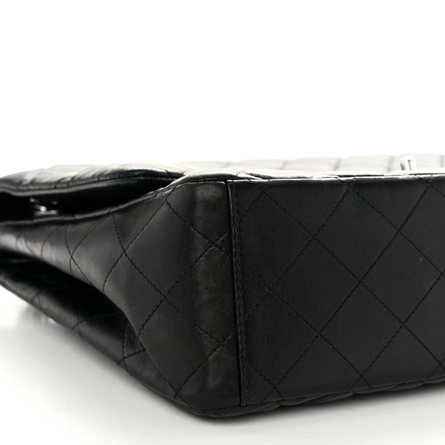 Lambskin Quilted Maxi Single Flap Black
