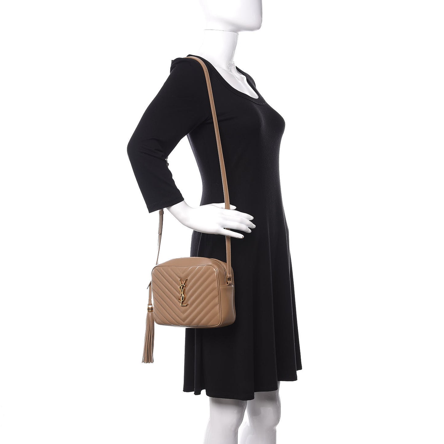 Calfskin Matelasse Monogram Lou Camera Bag Dark Latte