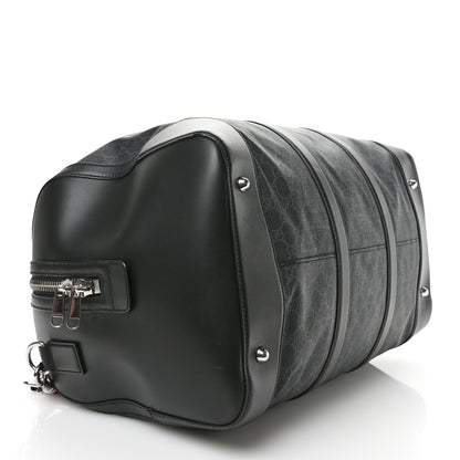 Gucci Soft GG Supreme Monogram Appia Calfskin Web Large Carry On Duffle Bag Black Grey 3 of 11