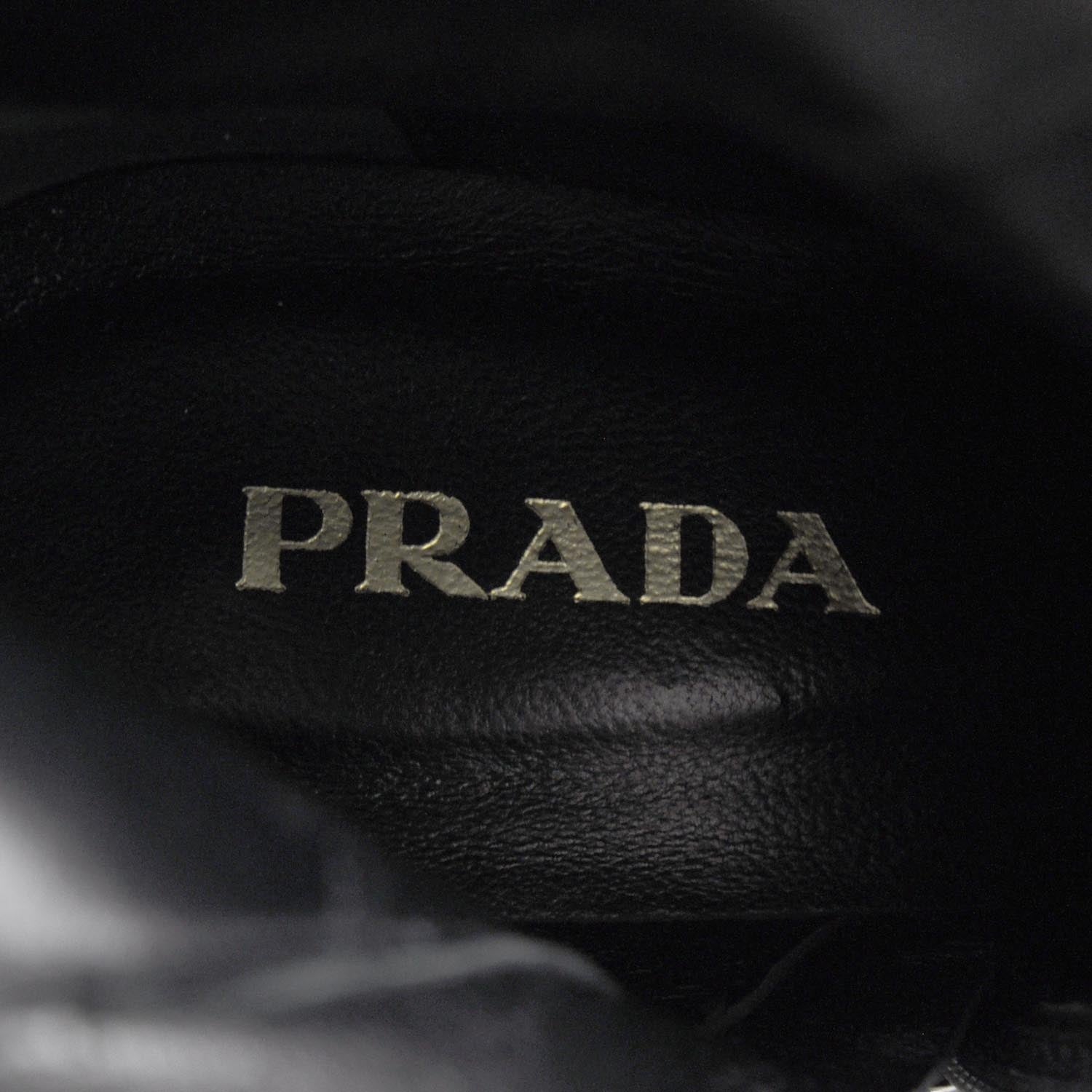 Prada Leather Tall Boots 39.5 Black 6 of 6