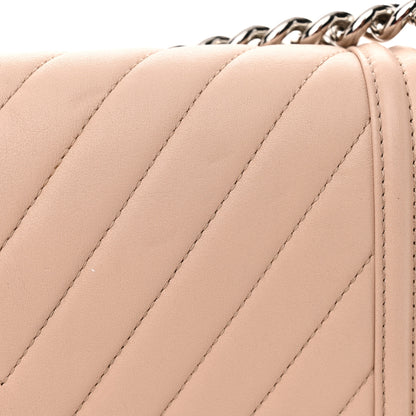 Chanel Calfskin Chevron Quilted Medium Boy Flap Beige 15 of 16