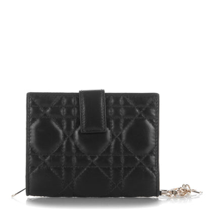 Christian Dior Lambskin Cannage Lady Dior Eden Wallet Black 1 of 8