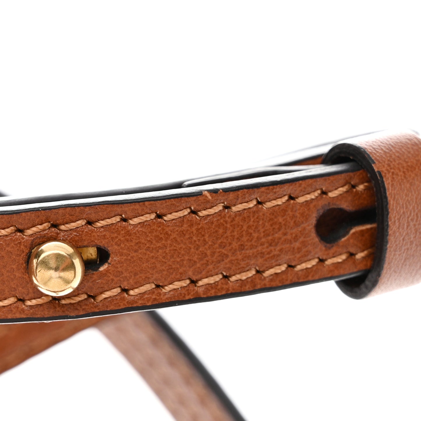 Calfskin Suede Small Nile Bracelet Bag Caramel