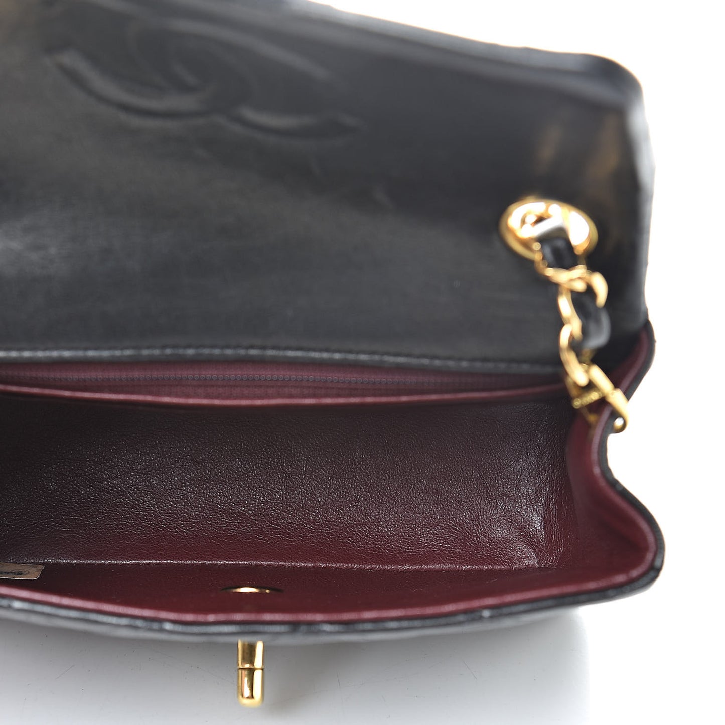 Lambskin Quilted Mini Square Flap Black