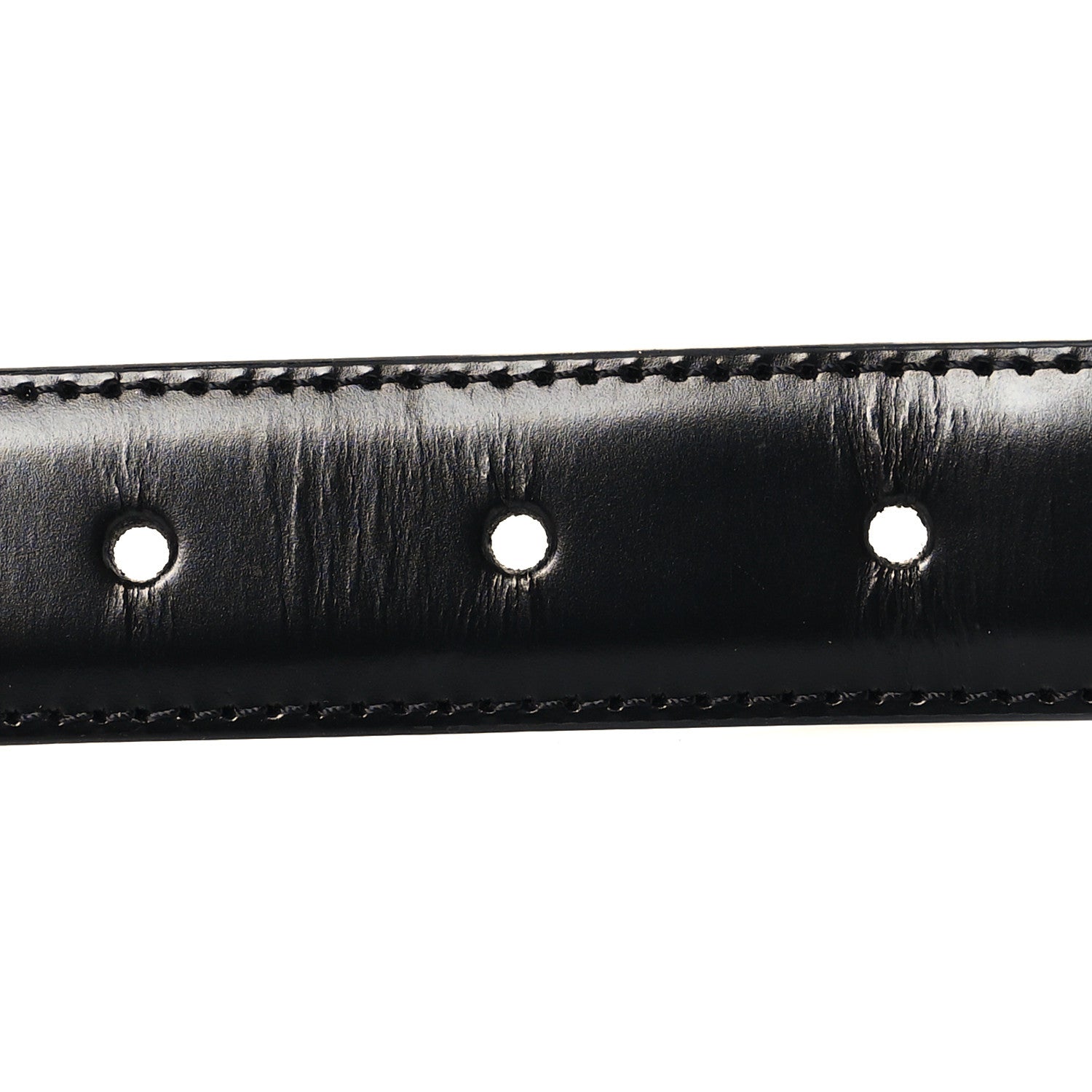 Celine Box Calfskin Medium 25mm Triomphe Belt 80 32 Black 3 of 7