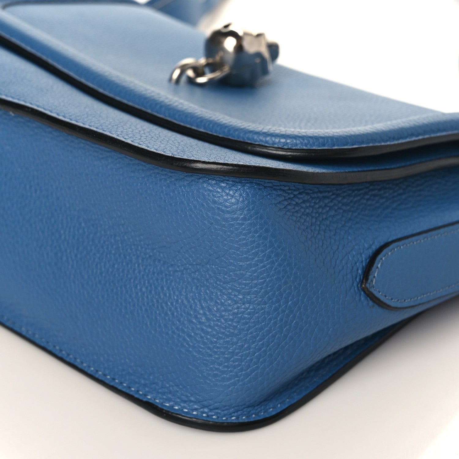 Alexander McQueen Grained Calfskin Padlock Crossbody Bag Blue 8 of 11