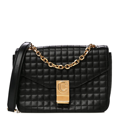 Celine Calfskin Quilted Medium C Bag Black 1 of 12