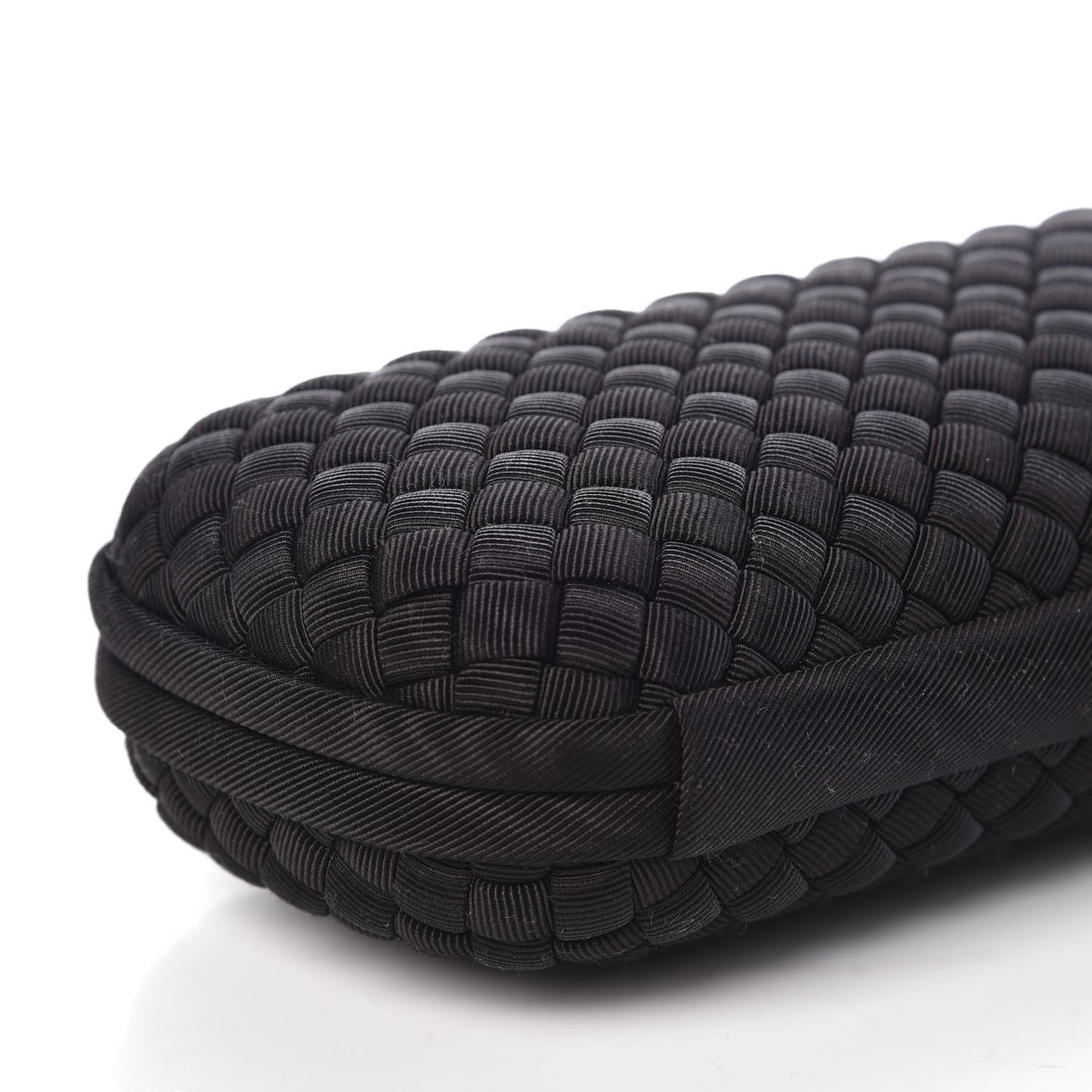 Satin Intreccio Impero Stretch Knot Clutch Black