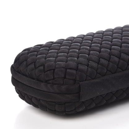 Bottega Veneta Satin Intreccio Impero Stretch Knot Clutch Black 7 of 8
