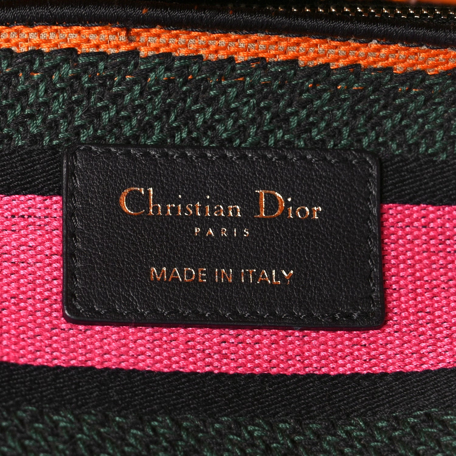 Christian Dior Canvas Embroidered Dino Medium Lady D-Lite Orange Multicolor 6 of 8