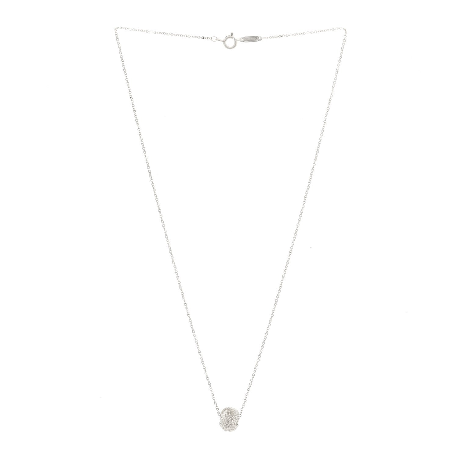 Tiffany Sterling Silver Twist Knot Pendant Necklace 3 of 4