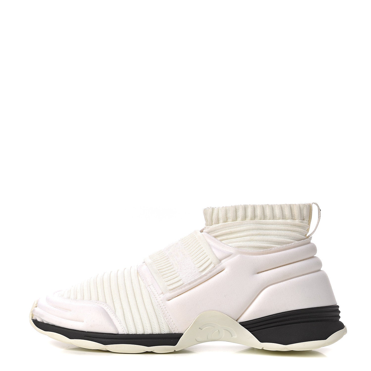 Chanel Stretch Fabric CC Sneakers 39 White 1 of 13