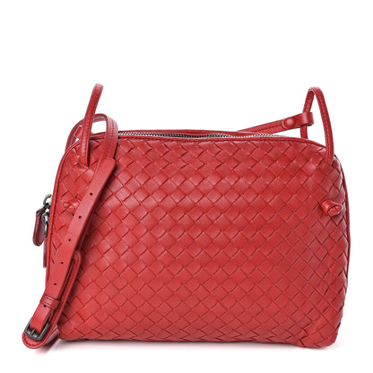 Bottega Veneta Nappa Intrecciato Nodini Crossbody Messenger Red 1 of 10