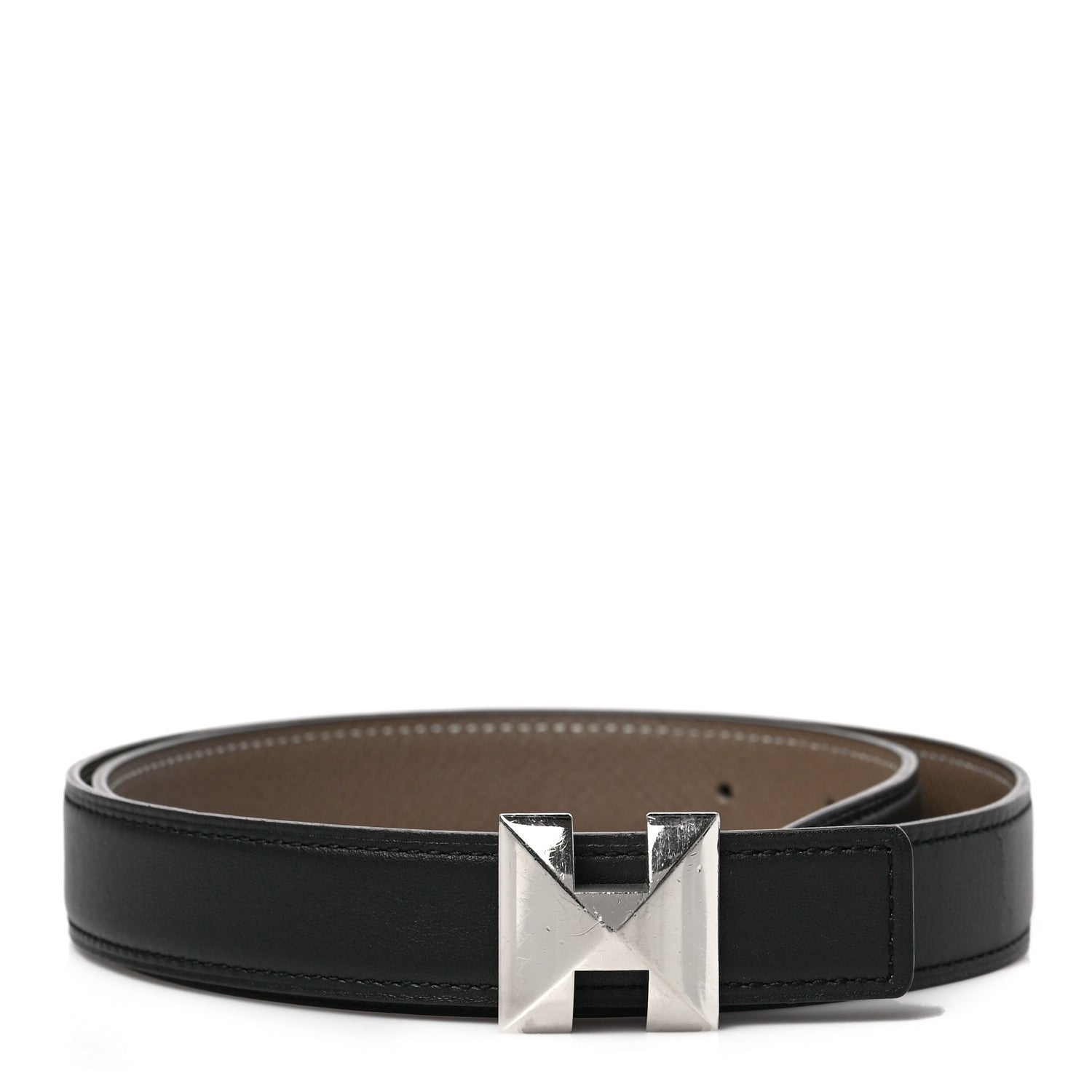 Hermes Swift Epsom Medor H Belt 75 30 Black Etoupe 1 of 4