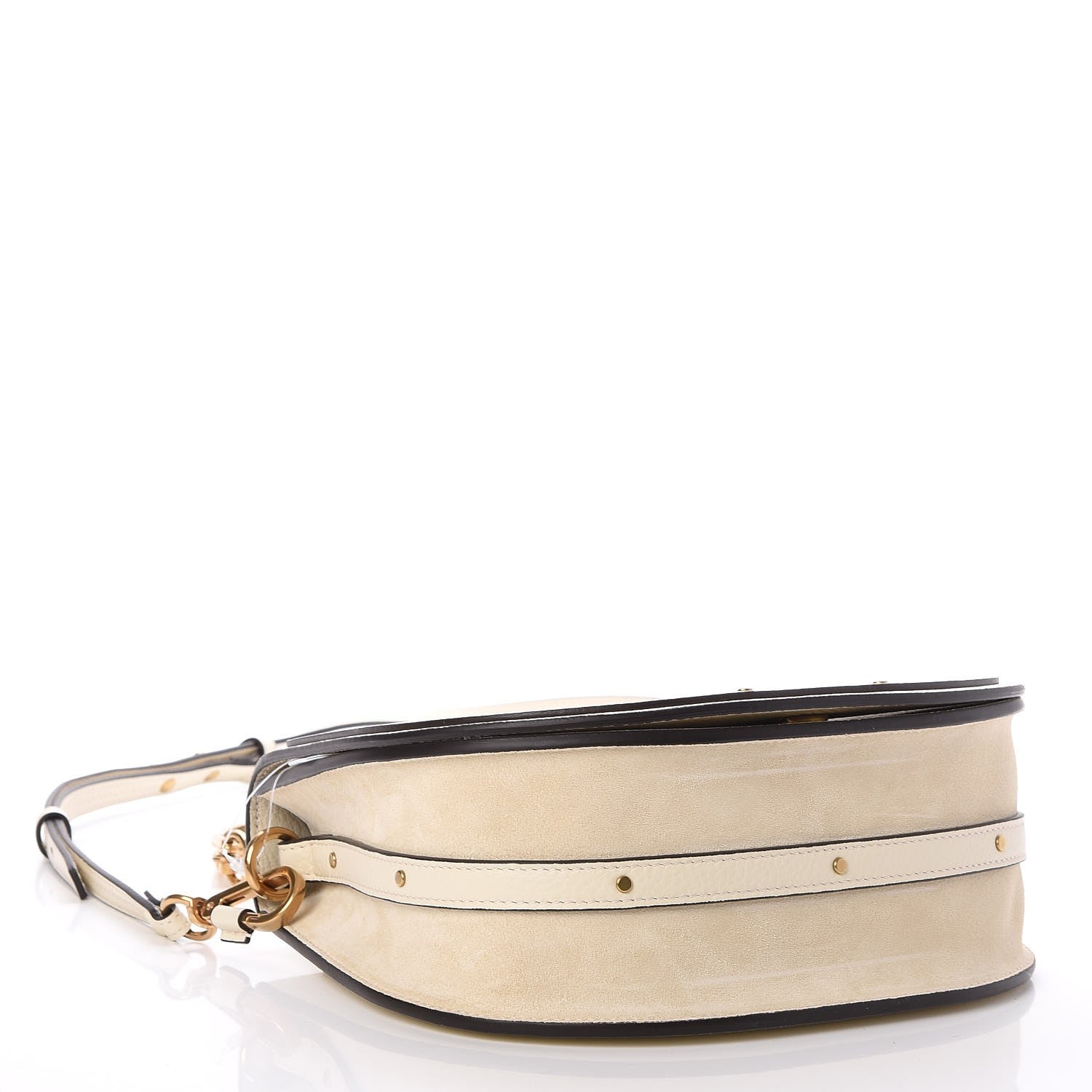Chloe Calfskin Suede Medium Nile Bracelet Bag Off White 4 of 8