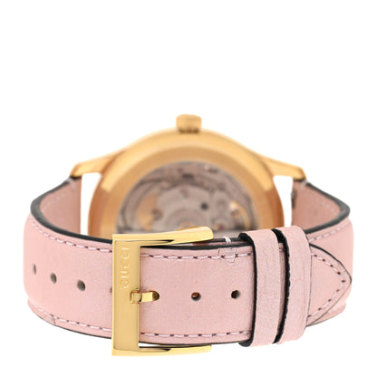 Gucci Stainless Steel Ostrich Mother of Pearl 38mm G-Timeless Cat Automatic Watch 3 of 5
