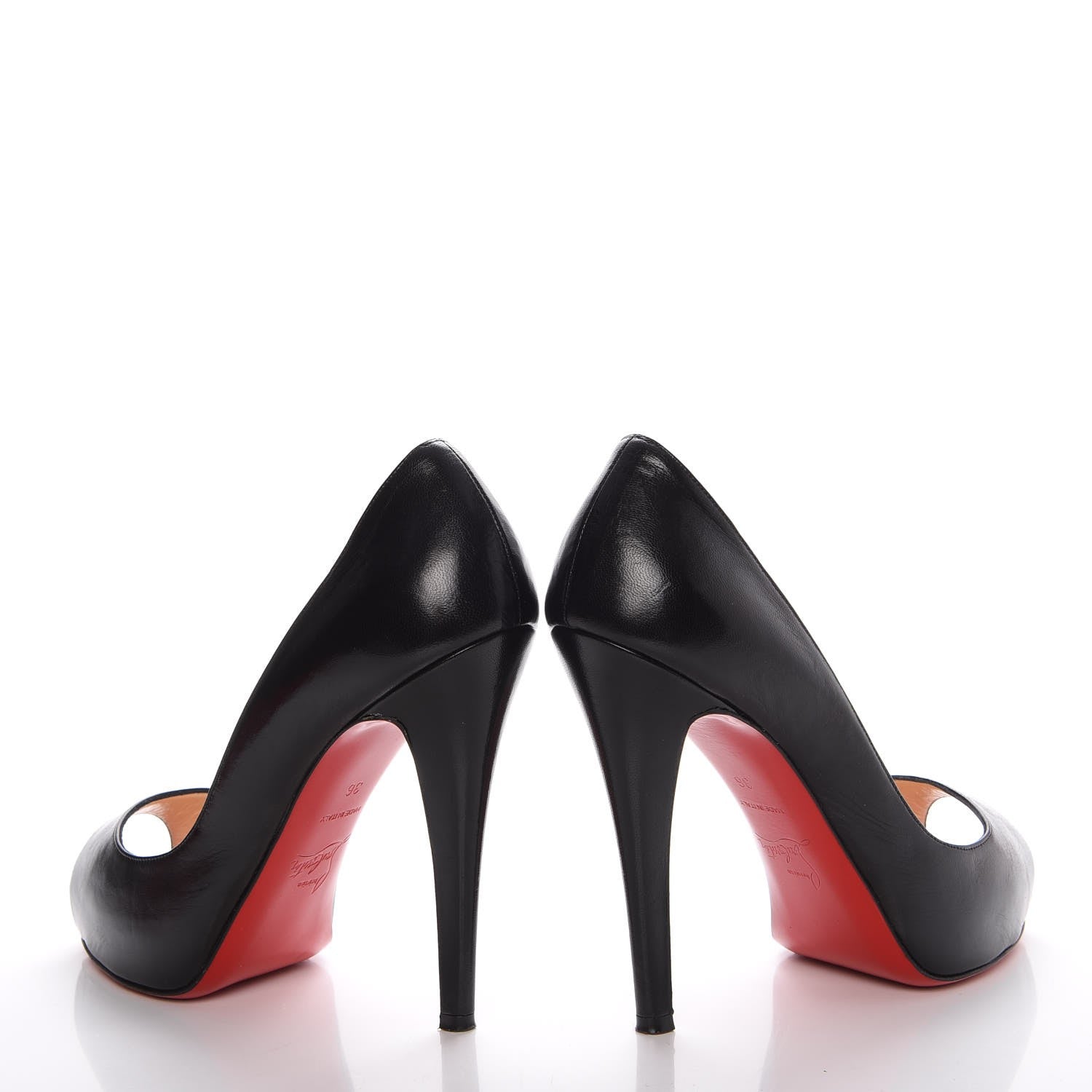 Christian Louboutin Kid Very Prive 120 Pumps 36 Black Red 6 of 14