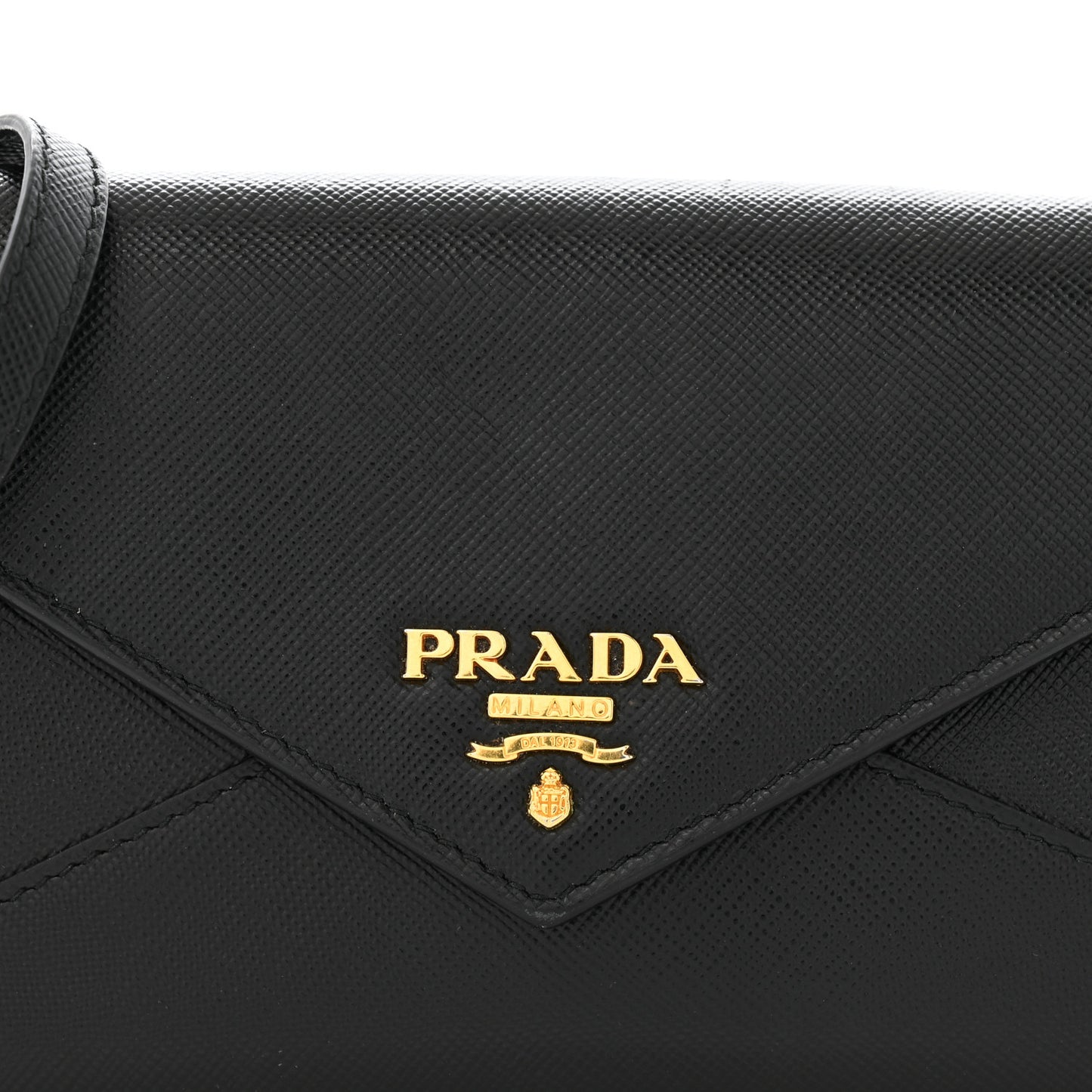 Saffiano Envelope Crossbody Wallet Black