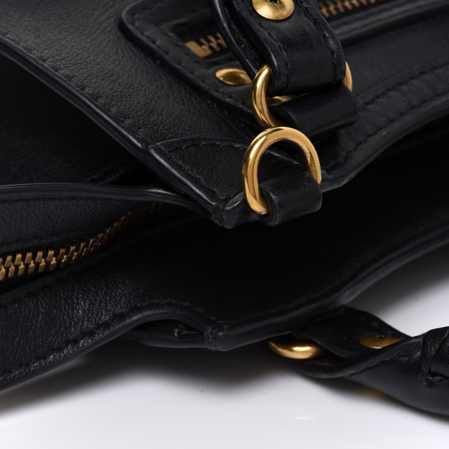 Smooth Calfskin Neo Classic Brass Hardware Nano City Crossbody Black