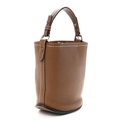 Delvaux Taurillon Mini Pin Daily Surpique Bucket Vegetal Ivory 2 of 10