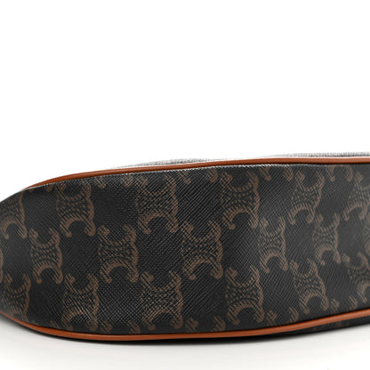 Celine Triomphe Canvas Calfskin Ava Shoulder Bag Tan 9 of 10