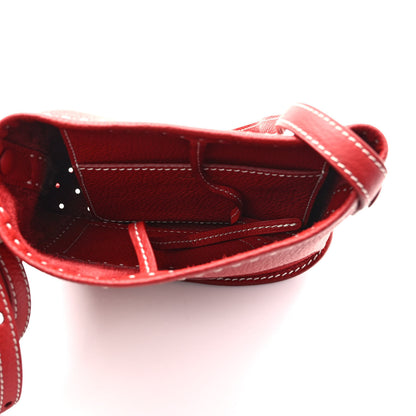 Delvaux Taurillon Soft Mini Pin Surpique Bucket Scarlet Red 4 of 8