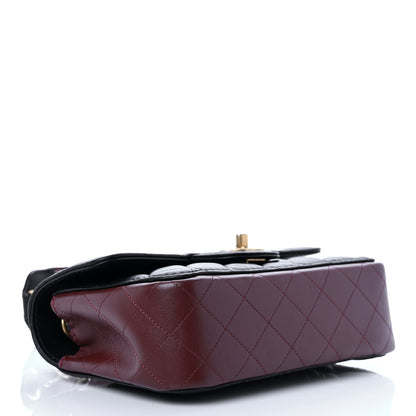 Chanel Calfskin Quilted Small Strap Into Flap Bag Black Brown 4 of 11