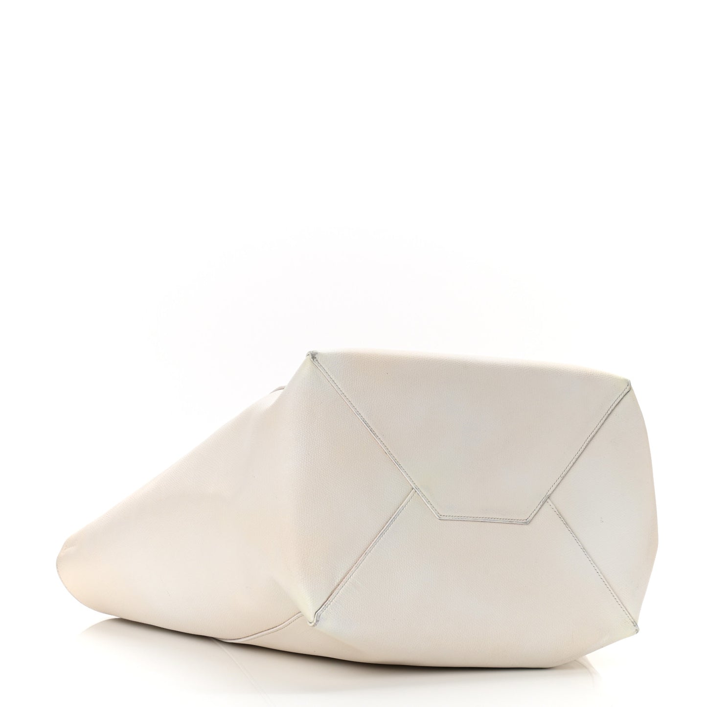 Grained Calfskin Medium Horizontal Cabas Phantom White