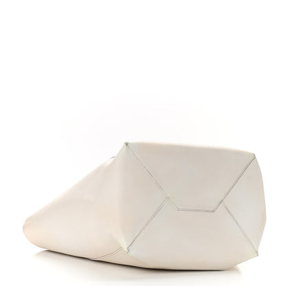 Celine Grained Calfskin Medium Horizontal Cabas Phantom White 3 of 8