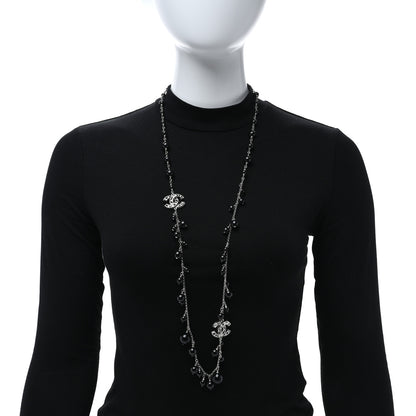 Chanel Ruthenium Beaded CC Long Necklace 3 of 5