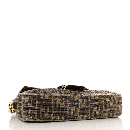 Fendi Vitello King Beaded Zucca Baguette Mogano Panna Ebano 4 of 11