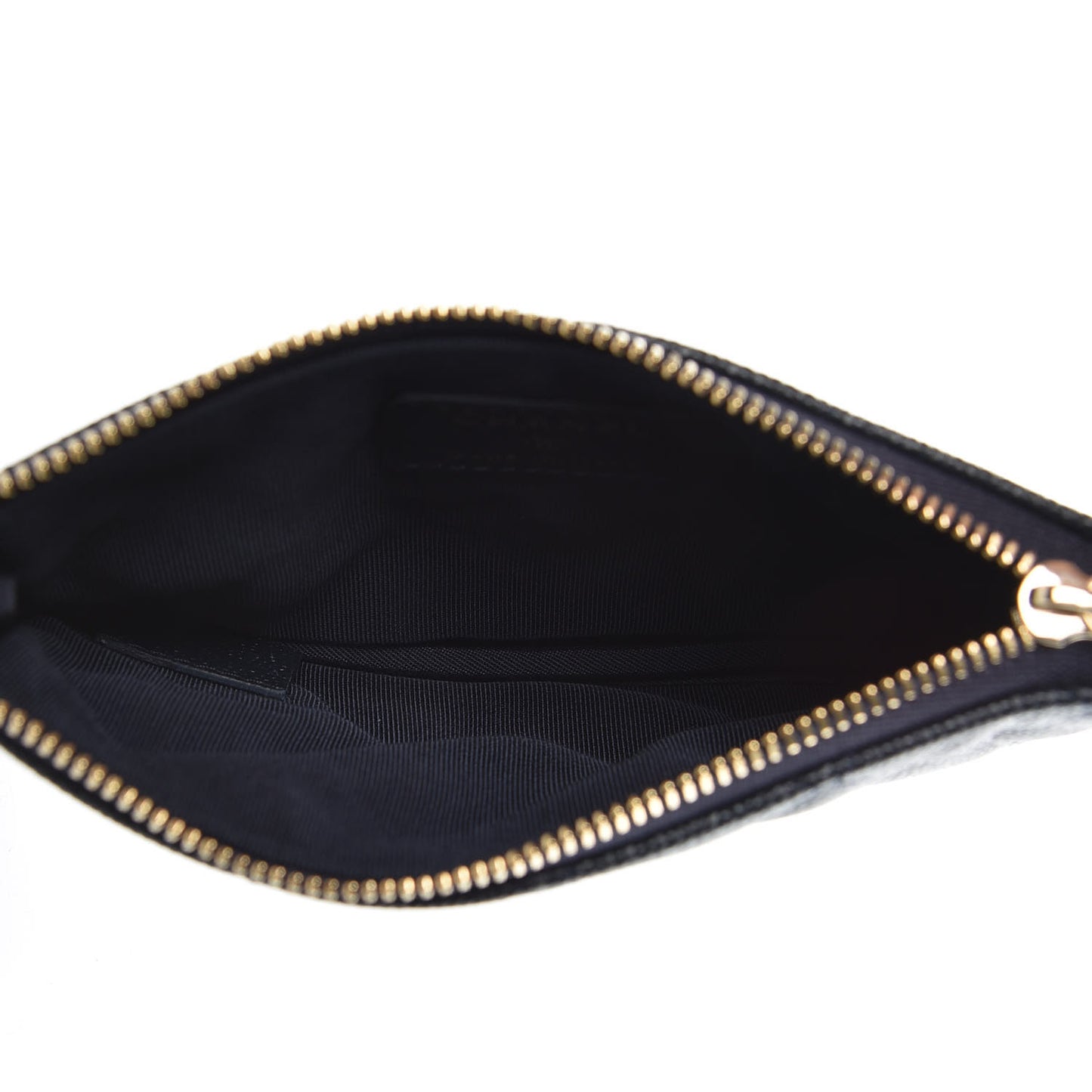 Metallic Caviar Quilted Small Cosmetic Case Dark Blue