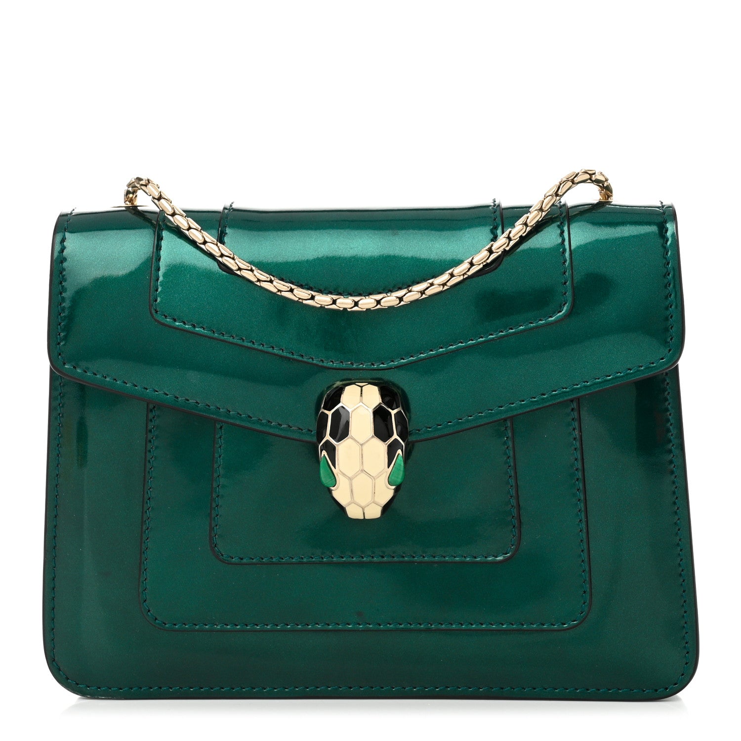 Bulgari Patent Serpenti Forever Crossbody Emerald 1 of 10