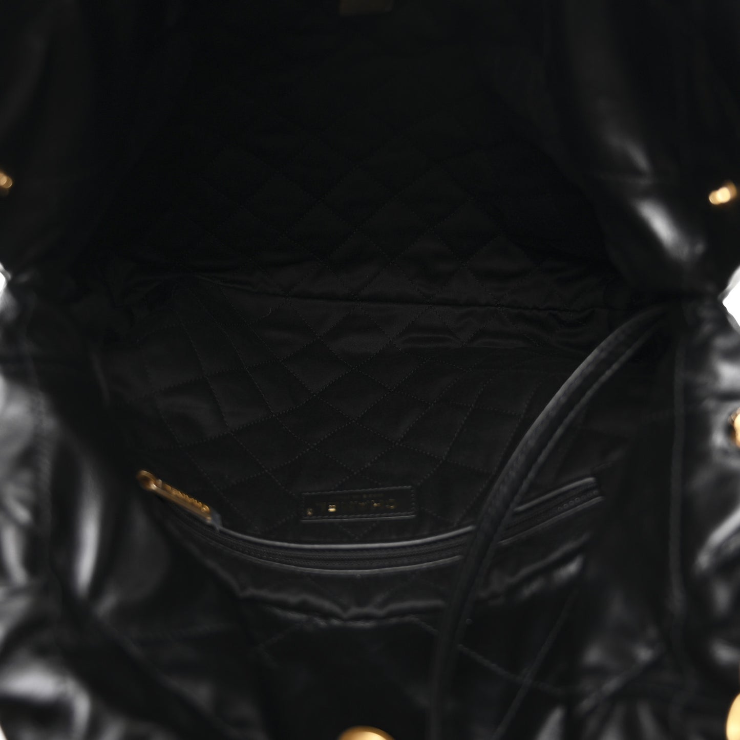 Shiny Calfskin Quilted Small Chanel 22 Black