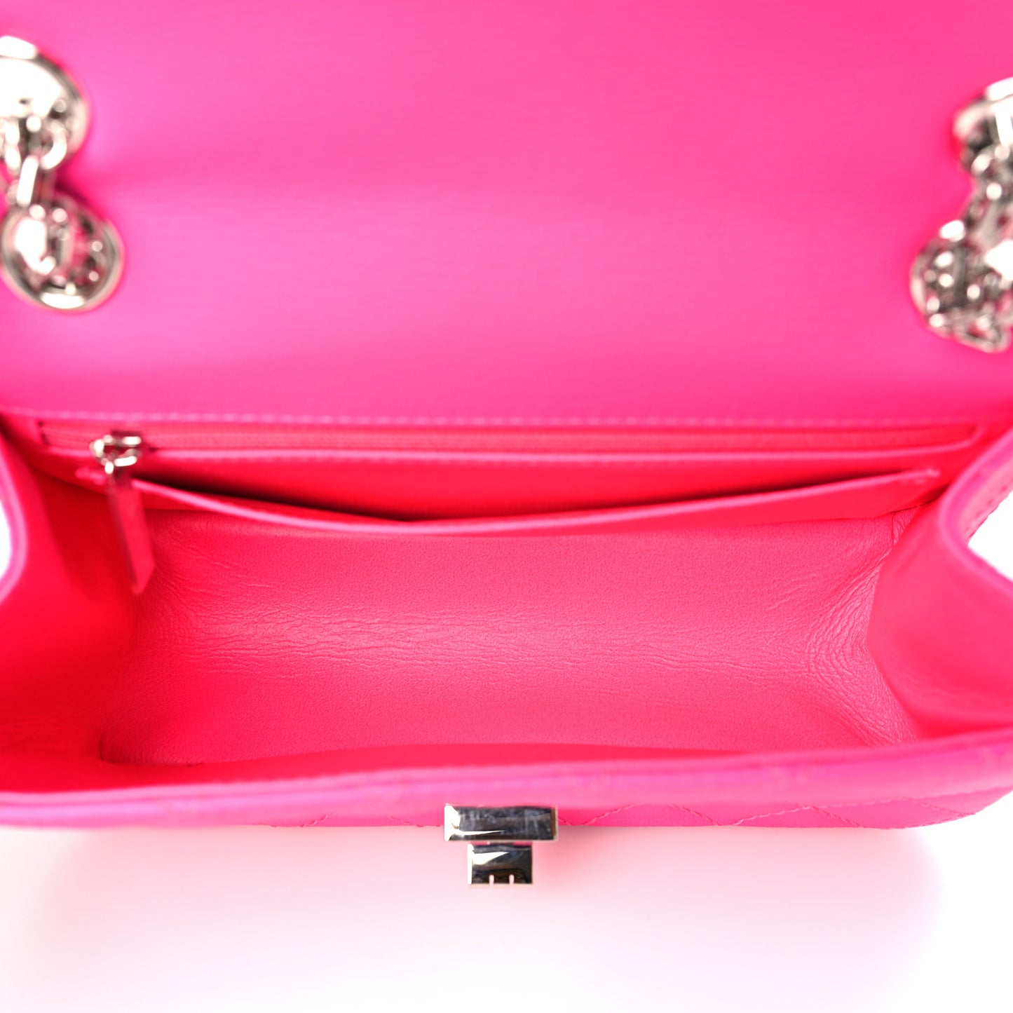 Goatskin Quilted 2.55 Reissue Mini Flap Fluorescent Pink