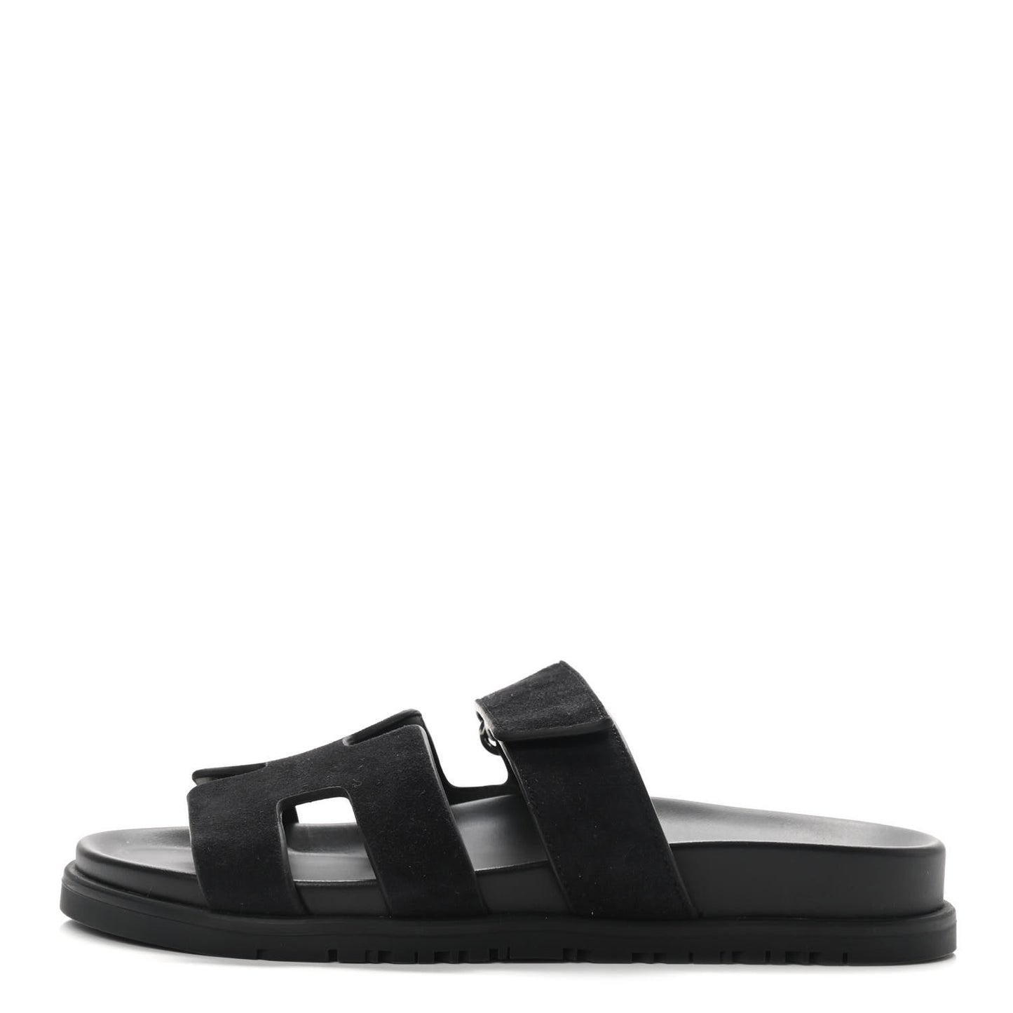 Suede Goatskin Womens Chypre Sandals 37.5 Black
