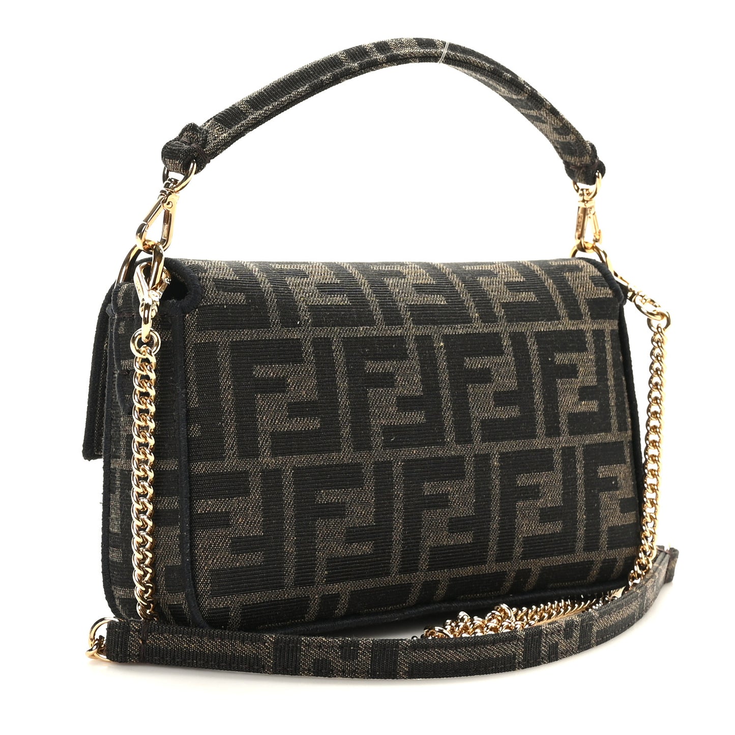 Fabric Jacquard FF 1974 Mini Baguette Tobacco Moro Black
