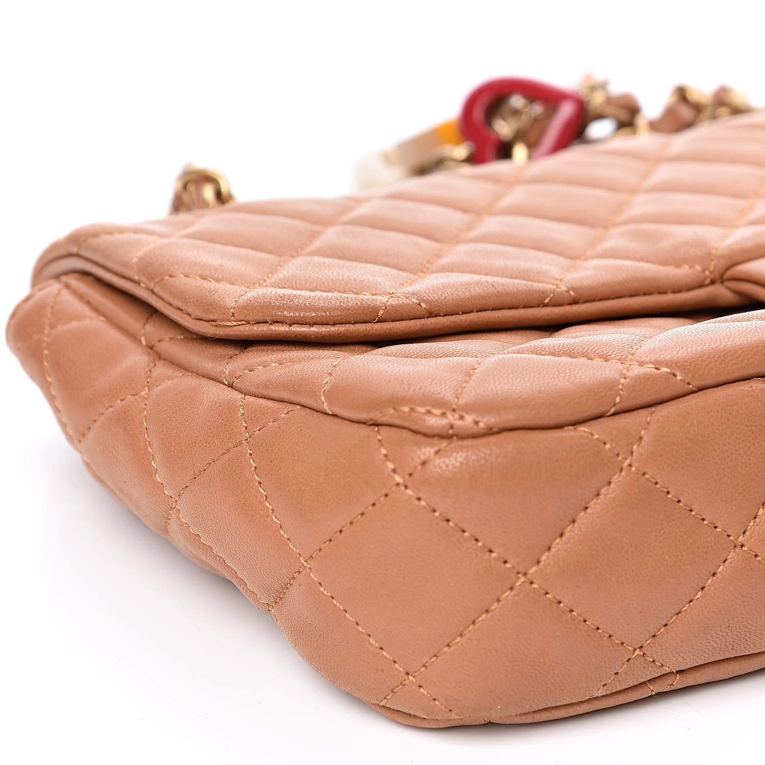 Chanel Lambskin Quilted Medium Cruise Charm Single Flap Beige 8 of 10