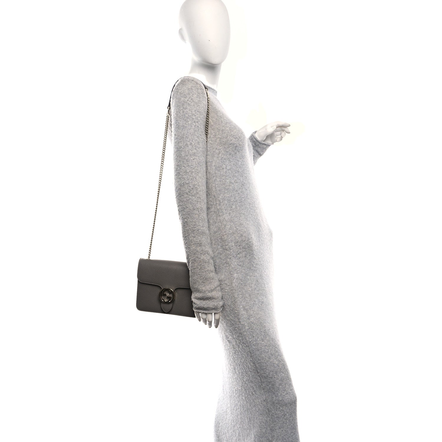 Gucci Dollar Calfskin Small Interlocking G Shoulder Bag Loess 2 of 11