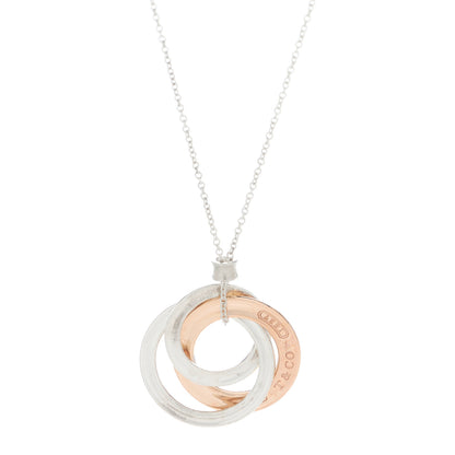 Tiffany Sterling Silver Rubedo Small Interlocking Circles Pendant Necklace 6 of 7